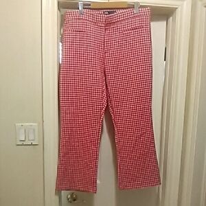💲6⃣▶Zara Red and White Checkered Pants Waist 34 As New